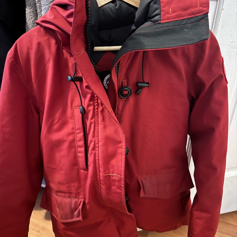 Canada Goose Red and Black Insulated Hooded Parka